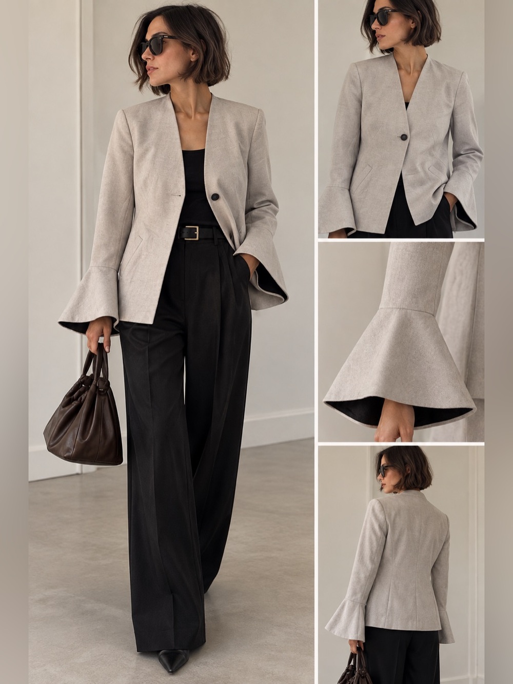 COS WOOL BLAZER BELL SLEEVE